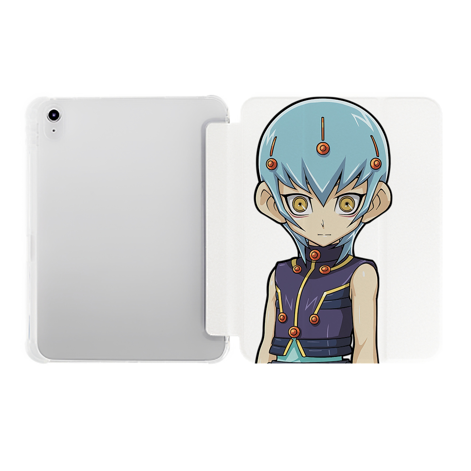 （画像用） 遊☆戯☆王 Yu-Gi-Oh! IPad ケース ペン収納付き 三つ折りスタンド PUレザー×シリコン 対応機種9.5/10.5/10.9インチ